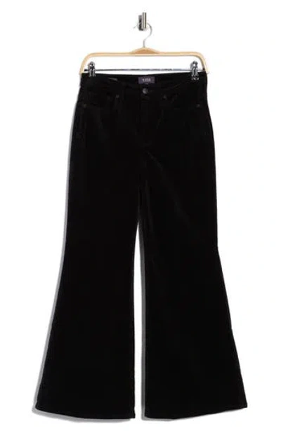 Nydj Mia Palazzo High Waist Ankle Flare Corduroy Pants In Black