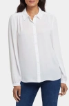 Nydj Modern Blouse In Optic White