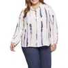 Nydj Modern Blouse Womens Collar Polyester Button-down Top In Multi