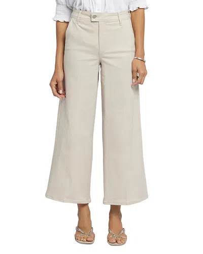 Nydj Mona High Rise Wide Leg Trouser Ankle Jeans In Boardwalk In Feather