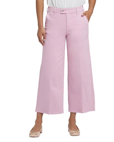 Nydj Mona High Rise Wide Leg Trouser Ankle Jeans In Boardwalk In Pink Nectar