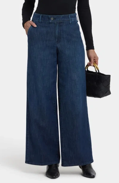 Nydj Mona High Waist Ankle Wide Leg Jeans In Blue