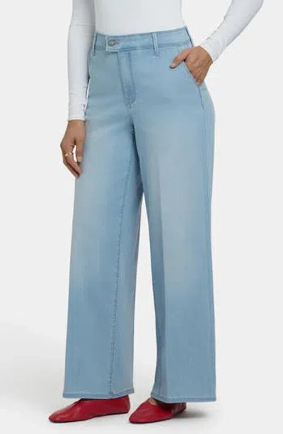 Nydj Mona High Waist Ankle Wide Leg Jeans In Blue