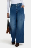 Nydj Mona High Waist Ankle Wide Leg Trouser Jeans In Blue
