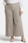 Nydj Mona High Rise Wide Leg Trouser Ankle Jeans In Boardwalk In Boardwalk Stripe