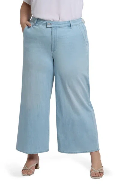 Nydj Mona High Waist Ankle Wide Leg Trouser Jeans In Clear Waters