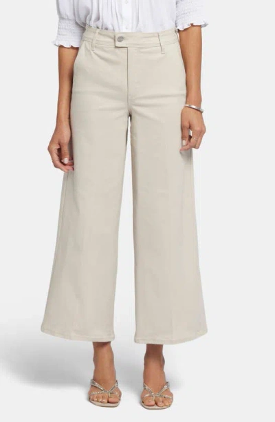 Nydj Mona High Waist Ankle Wide Leg Trouser Jeans In Feather