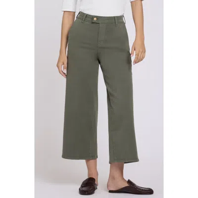 Nydj Mona High Waist Ankle Wide Leg Trouser Jeans In Green