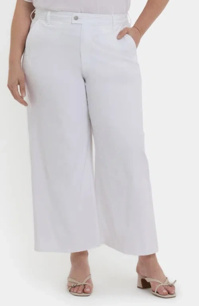 Nydj Mona High Waist Ankle Wide Leg Trouser Jeans In Optic White