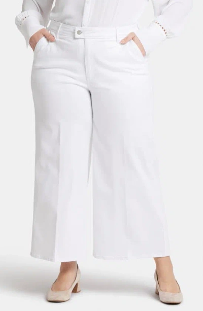 Nydj Mona High Waist Ankle Wide Leg Trouser Jeans In Optic White