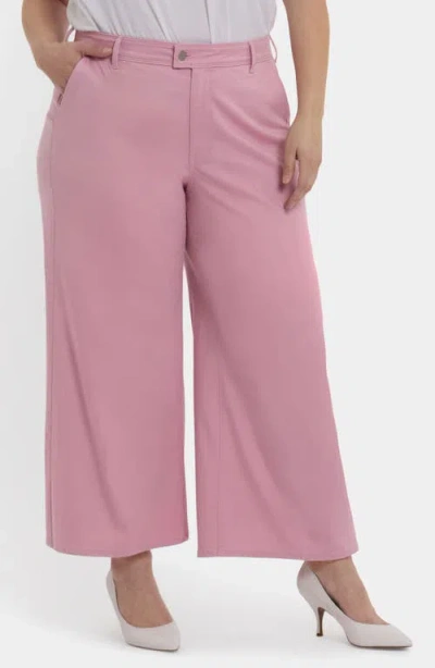 Nydj Mona High Waist Ankle Wide Leg Trouser Jeans In Pink Nectar