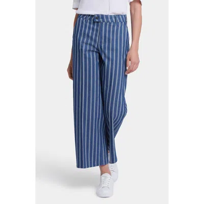 Nydj Mona High Waist Crop Wide Leg Jeans In Huelva Stripe