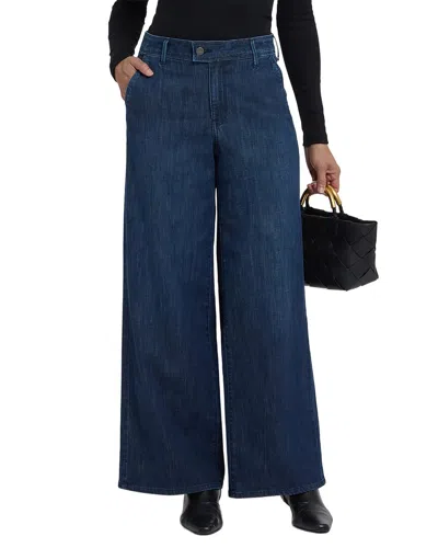 Nydj Mona Louvre Sapphire Wide Leg Jean In Blue
