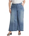 Nydj Plus Mona Womens Frayed Hem Denim Ankle Jeans In Blue