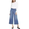 Nydj Mona Womens Tummy Slimming Denim Wide Leg Jeans In Corfu