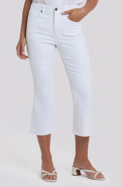 Nydj Monica High Waist Crop Kick Flare Jeans In White