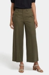 Nydj Morgan Stretch Linen Wide Leg Ankle Pants In Bay Leaf