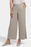 Nydj Morgan Stretch Linen Wide Leg Ankle Pants In Saddlewood