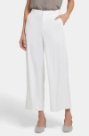 Nydj Morgan Stretch Linen Wide Leg Ankle Pants In White