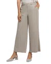 Nydj Morgan Stretch Linen Wide Leg Ankle Pants In Saddlewood