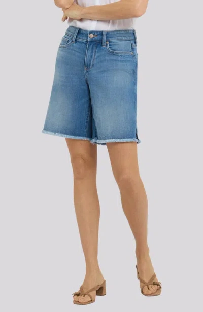 Nydj Naomi Relaxed Raw Hem Denim Shorts In Blue