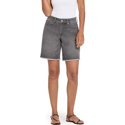 Nydj Naomi Relaxed Raw Hem Denim Shorts In Gray