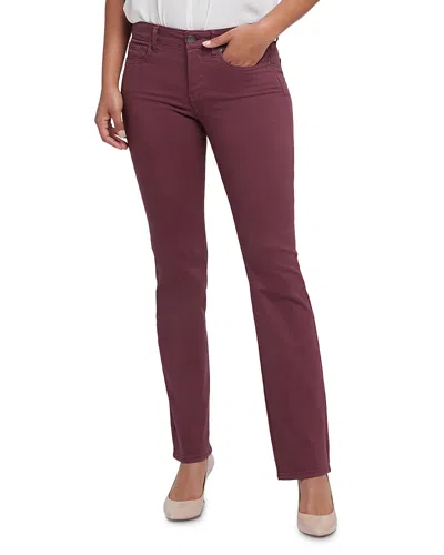 Nydj Njdj Marilyn High Rise Straight Jeans In Dark Cherry