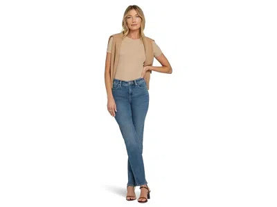Nydj No Gapper Marilyn Straight Jeans In Breezy Palms In Blue