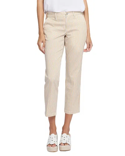 Nydj Pant Sunbird Stripe Straight Leg Jean In Brown