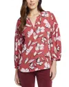 Nydj Paulina Tie Dye Recycled Polyester Peasant Top In Pink