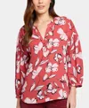 Nydj Paulina Tie Dye Recycled Polyester Peasant Top In Bountiful