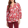 Nydj Paulina Tie Dye Recycled Polyester Peasant Top In Bountiful