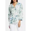 Nydj Paulina Tie Dye Recycled Polyester Peasant Top In Cape Malea