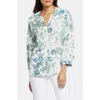 Nydj Paulina Tie Dye Recycled Polyester Peasant Top In Cape Malea