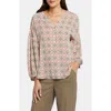 Nydj Paulina Tie Dye Recycled Polyester Peasant Top In Georgios Geo