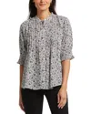 Nydj Pleated Peasant Blouse