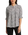 Nydj Pleated Peasant Blouse