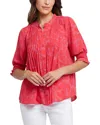Nydj Pleated Peasant Blouse