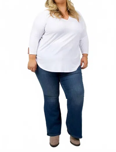 Nydj Perfect Long Sleeve V-neck Tee - Plus In White