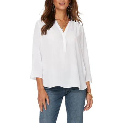 Nydj Perfect Womens Polka Dot V Neck Blouse In Multi
