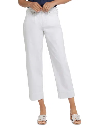 NYDJ PETITE BALLOON HIGH RISE ANKLE JEANS IN OPTIC WHITE