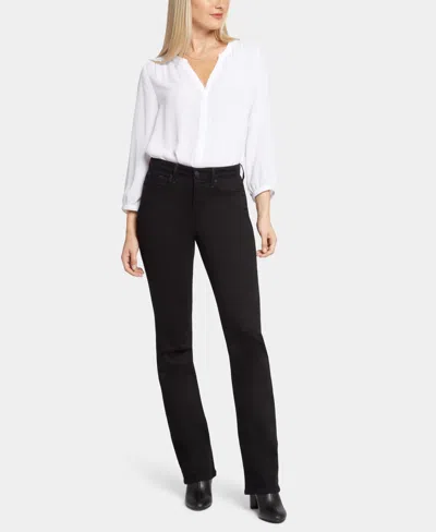 Nydj Petite Barbara Mid-rise Bootcut Jeans In Black