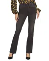 Nydj Petites Barbara Womens Tummy Control Dark Wash Bootcut Jeans In Black