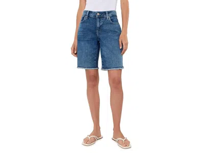 Nydj Petite Boyfriend Shorts In Breezy Palms Women's Jumpsuit & Rompers One Piece Breezy Palms: 12p In Blue