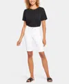 Nydj High Rise Tailored Denim Bermuda Shorts In Optic White In White