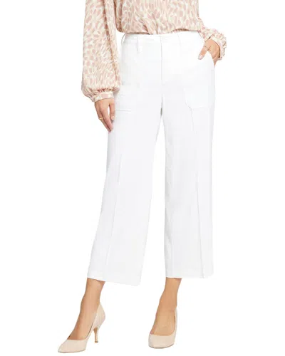 Nydj Linen Blend Crop Wide Leg Pants In Optic White