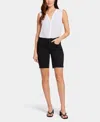 Nydj Petite Ella Mid Rise Denim Shorts In Black