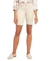 Nydj Ella Floral Print Side Slit Bermuda Shorts In Feather