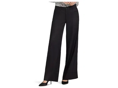 Nydj Petite Five-pocket Wide Leg Trouser Pants In Black