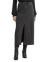 Nydj High Waist Slit Front Denim Maxi Skirt In Cloud Stone